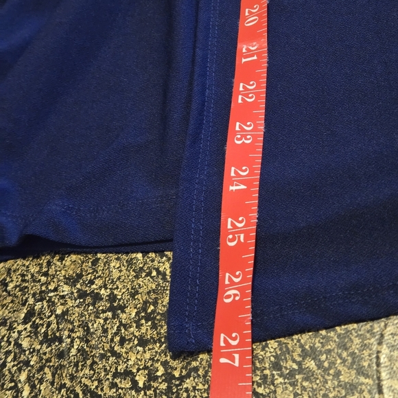 IMAN Global Chic Midnight Blue Caped Shell Top Women's XL Scoop Neck Modern Chic - Picture 10 of 11